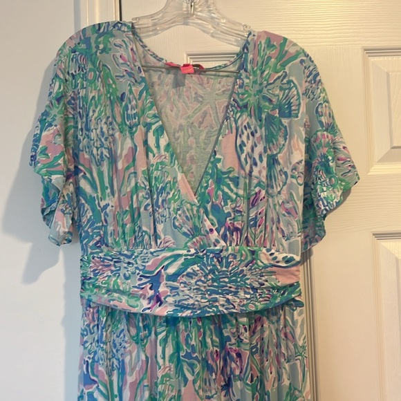 Beautiful LP size large dress. Gathers at waist. Worn twice. - Picture 2 of 4